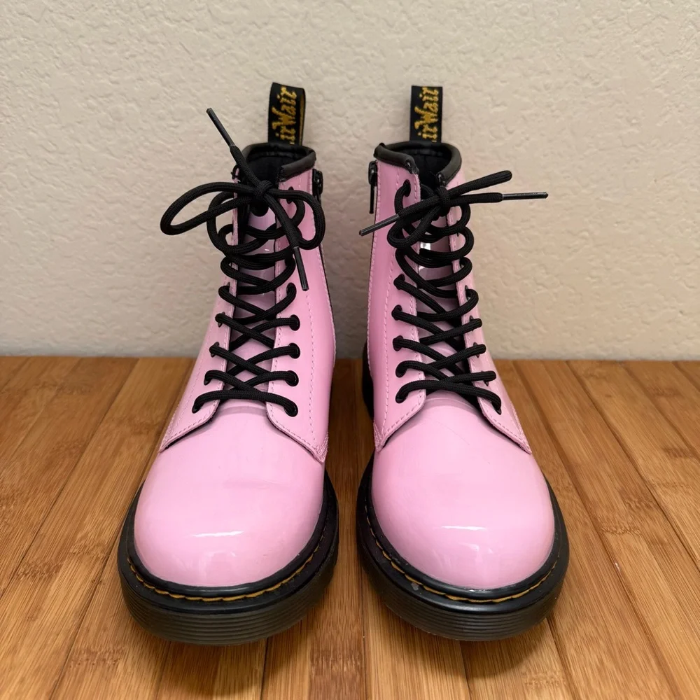 Dr. Martens 1460 Patent Leather Pink Docs Youth‎ sz 4 NWOB